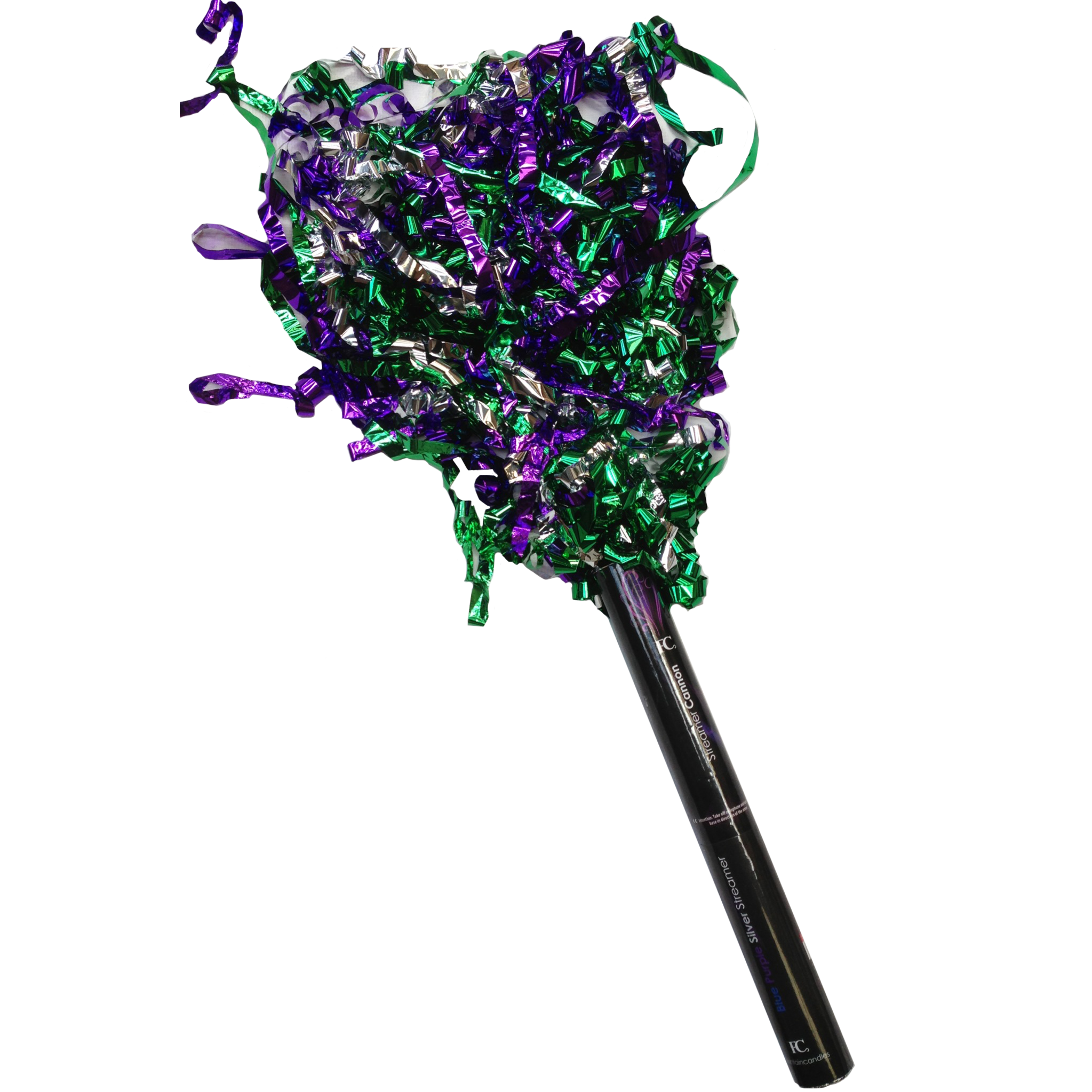 Green, Purple, Silver Foil Confetti Party Cannon
